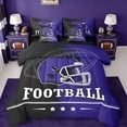 thumbnail image 1 of jejeloiu Football Sport Game 7-Piece Bedding Comforter Set,Purple Rugby Helmet King Bedding Sets For Ball Gamer Reversible, 1 of 8