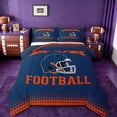 thumbnail image 1 of jejeloiu Football Sport Games Full Size Comforter Sets,Orange Deepblue Bedding Sets For Rugby Gamer Reversible 3-Piece, 1 of 8