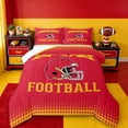 thumbnail image 1 of jejeloiu Football Sport Games Full Size Comforter Sets,Red Yellow Bedding Sets For Rugby Gamer Reversible 3pcs, 1 of 8