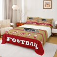 thumbnail image 1 of jejeloiu Football Sport Lover Bed Sheets,Rugby Helmet King Sheets,Red Brown Sheet Set For Teens,Ultra Soft Home Decor,4-Piece, 1 of 7
