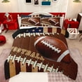 thumbnail image 1 of jejeloiu Football Sport Lovers Bedding Comforter Set,American Rugby Game Twin Comforter Sets,Brown White Bedding Set For Girls Boys,Ultra Soft Home Decor Reversible,2pcs, 1 of 8