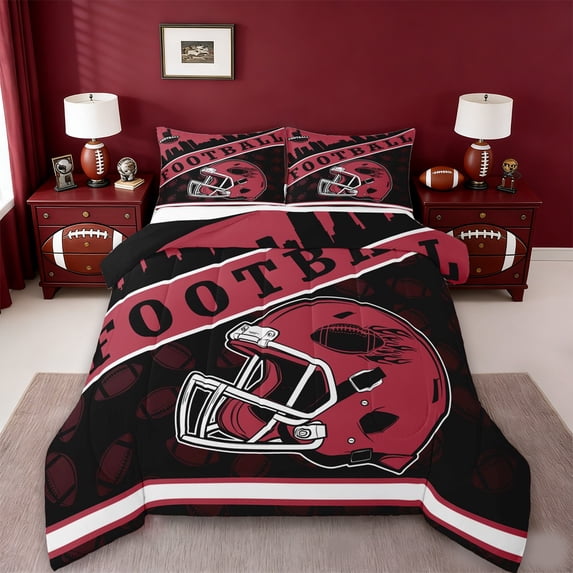 jejeloiu Football Sport Twin Comforter Sets,American Rugby Games Bedding Set For Boys Kids Reversible 2-Piece