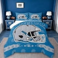 thumbnail image 1 of jejeloiu Football Sports Twin Comforter Sets,Gray Blue Bedding Set For Rugby Boys Reversible 2pcs, 1 of 8