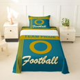 thumbnail image 1 of jejeloiu Football Theme Initial O Twin Sheet Sets For Boy,Gold Green Sport City Bedding For Kids,3 Pieces, 1 of 6