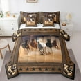 thumbnail image 1 of jejeloiu Fram Animal Horse Twin Bedding Sets 7-Piece,Retro Stars Print Bedding Comforter Set,Rustic Farmhouse Cabin Sheet Sets For Men Women,Ultra Soft Home Decor, 1 of 8