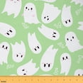 thumbnail image 1 of jejeloiu Funny Ghost Fabric by the Yard 1 Yard,Western Halloween Day Home Decor Fabric by the Yard,Green White Sewing Fabric For Children,Luxury Bedroom Decor, 1 of 6