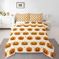 thumbnail image 1 of jejeloiu Funny Pumpkin Bedding Comforter Set,Autumn Harvest Twin Comforter Sets,Horange White Bedding Set,Ultra Soft Room Decor Reversible,2pcs, 1 of 8