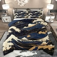 thumbnail image 1 of jejeloiu Galaxy Starry Night Queen Comforter Set,Japanese Wave Bedding Sets,Beige Gold Deepblue Bedding Comforter Set For Kids,Luxury Bedroom Decor Reversible,3 Pieces, 1 of 8