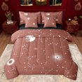 thumbnail image 1 of jejeloiu Galaxy Starry Sky 7pcs Bedding Comforter Set,Constellation Pattern Queen Bedding Sets,Brown White Queen Sheet Sets For Girls Kids,Microfiber Bedroom Decor Reversible, 1 of 8