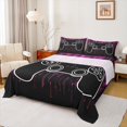 thumbnail image 1 of jejeloiu Game Console Queen 4-Piece Breathable Purple Black Video Sheet Set, 1 of 7