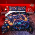 thumbnail image 1 of jejeloiu Gamepad Gamer Bedding Comforter Set,Modern Video Game Twin Comforter Sets,Colorful Graffiti Stripes Bedding Set For Boys Kids,Luxury Bedroom Decor Reversible,2 Pieces, 1 of 8