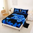 thumbnail image 1 of jejeloiu Gamepad Games Lover Bed Sheets,Pixel Miner Grid King Sheets For Boy Women 4pcs, 1 of 6