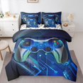 thumbnail image 1 of jejeloiu Gamer Gaming Bedding Comforter Set 7pcs,Modern Video Game Queen Bedding Sets,Gray Cartoon Gamepad Queen Sheet Sets For Kid Boy,Lightweight Room Decorative Reversible, 1 of 8