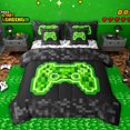thumbnail image 1 of jejeloiu Games Console Lover 7-Piece Bedding Comforter Set,Pixel Miner Grid King Bedding Sets For Camepad Gamer Reversible, 1 of 7