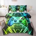 thumbnail image 1 of jejeloiu Gaming 7pcs Bedding Comforter Set,Green Blue Gamepad Controller Queen Bedding Sets,Modern Video Game Queen Sheet Sets For Boy,Microfiber Room Decor Reversible, 1 of 8