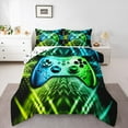 thumbnail image 1 of jejeloiu Gaming Bedding Comforter Set,Green Blue Gamepad Controller Twin Comforter Sets,Modern Video Game Bedding Set For Boy,Microfiber Room Decor Reversible,2 Pieces, 1 of 8