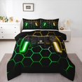 thumbnail image 1 of jejeloiu Gaming Bedding Comforter Set,Teen Video Game Twin Comforter Sets,Ombre Honeycomb Hexagon Bedding Set For Boys Girls,Super Cozy Bedroom Decoration Reversible,2 Pieces, 1 of 8