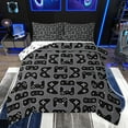 thumbnail image 1 of jejeloiu Gaming Gamer Queen Comforter Set,Modern Video Game Bedding Sets,Black Cartoon Gamepad Bedding Comforter Set For Boys,Breathable Home Decor Reversible,3 Pieces, 1 of 8