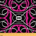 thumbnail image 1 of jejeloiu Geometric Abstract Lines Fabric by the Yard 1 Yard,Modern Minimalism Geometric Home Decor Fabric by the Yard,Hotpink Gray Black Stripes Sewing Fabric For Teens,Ultra Soft Home Decor, 1 of 6