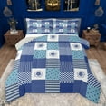 thumbnail image 1 of jejeloiu Geometric Polka Dots Bedding Comforter Set,Abstract Rhombus Twin Comforter Sets,Blue Classic Grid Bedding Set For Teens,Breathable Home Decor Reversible,2pcs, 1 of 8
