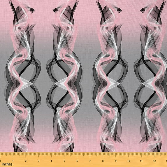 jejeloiu Geometric Ribbon Lines Fabric by the Yard 1 Yard,Modern Minimalist Geometric Home Decor Fabric by the Yard,Black Green Stripes Sewing Fabric For Teens,Ultra Soft Home Decor