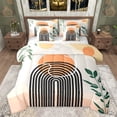 thumbnail image 1 of jejeloiu Geometric Striped Circle 7-Piece Twin Bedding Sets,Rustic Plant Leaf Bedding Comforter Set,Abstract Minimalsim Desgin Sheet Sets For Adults,Breathable Home Decor Reversible, 1 of 8