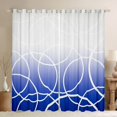 thumbnail image 1 of jejeloiu Geometric Striped Circular Blackout Curtains Set of 2 (52x84 Each),Gradient White Blue Window Curtains For Girls Boys, 1 of 6