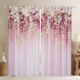 thumbnail image 1 of jejeloiu Geometric Stripes Black Out Curtains,Rustic Flower Floral Curtains Pack of 2 (42x63 Each),Pink Lines Bedroom Curtains For Girls,Microfiber Bedroom Decor, 1 of 6