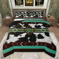 thumbnail image 1 of jejeloiu Geometric Stripes Pattern Full Size Comforter Sets,Cow Cattle Hide Bedding Comforter Set,Cyan Brown Lines Bedding Sets For Girls Kids,Microfiber Bedroom Decor Reversible,3 Pieces, 1 of 8