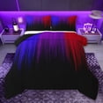 thumbnail image 1 of jejeloiu Geometric Stripes Pattern Twin Comforter Sets,Purple Red Black Bedding Set For Men Women Reversible 2pcs, 1 of 8