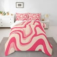 thumbnail image 1 of jejeloiu Geometric Wave Striped Full Size Comforter Sets,Abstract Lines Bedding Comforter Set,Pink Stripes Bedding Sets For Children,Breathable Home Decor Reversible,3pcs, 1 of 8