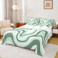 thumbnail image 1 of jejeloiu Geometric Wave Striped Queen Sheet Sets,Abstract Lines Flat Sheet,Green Stripes Queen Fitted Sheet For Children,Breathable Home Decor,4pcs, 1 of 7