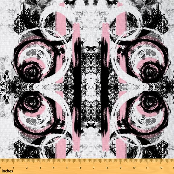 jejeloiu Geometric Circle Fabric (5 Yards) Oil Painting Artwork Luxury Sewing Decor