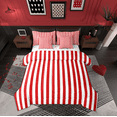 thumbnail image 1 of jejeloiu Geometric Lines Twin Bedding Sets 7-Piece,Modern Geometric Stripes Bedding Comforter Set,Red White Sheet Sets For Girls Boys,Super Cozy Room Decor Reversible, 1 of 8
