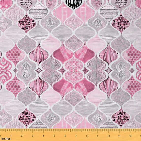 jejeloiu Geometric Texture Lines Fabric by the Yard 5 Yards,Minimalism Geometric Stripes Fabric for Sewing,Pink Pattern Home Decor Fabric by the Yard For Girls Boys,Super Cozy Room Decor