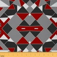 thumbnail image 1 of jejeloiu Geometric Triangle Pattern Fabric by the Yard 3 Yards,Minimalism Geometric Plaid Sewing Fabric,Red Black Gray Fabric for Sewing For Girls Boys,Super Cozy Room Decor, 1 of 6