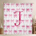 thumbnail image 1 of jejeloiu Girl Personalized Gifts Black Out Curtains,Pink Letter J Curtains Pack of 2 (42x63 Each),Ribbon Bow Tie Bedroom Curtains For Princess,Lightweight Room Decoration, 1 of 6