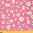 thumbnail image 1 of jejeloiu Girls Bow Bowknot Fabric by the Yard 3 Yards,Rustic Flower Floral Sewing Fabric,Cartoon Daisy Fabric for Sewing For Princess,Luxury Bedroom Decor, 1 of 6