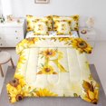 thumbnail image 1 of jejeloiu Girls Personalized Gifts Bedding Comforter Set 7-Piece,Gold Letter R King Bedding Sets,Natural Flower Sunflower Bed Sheets For Princess,Lightweight Room Decoration Reversible, 1 of 8