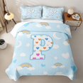 thumbnail image 1 of jejeloiu Girls Personalized Monogram P Quilt King For Kids,Rainbow Loves Initial Design King Coverlet Set,3pcs, 1 of 7