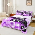thumbnail image 1 of jejeloiu Girls Volleyball Twin Sheet Set,Purple Splashing Ink,Luxury Decor,3-Piece, 1 of 7