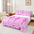 thumbnail image 1 of jejeloiu Girly Ballet Twin Sheet Sets,Ballerina Dancer Twin Fitted Sheet,Pink Bling Diamond Flat Sheet For Teens,Luxury Bedroom Decor,3pcs, 1 of 7