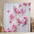 thumbnail image 1 of jejeloiu Glitter Butterflies Print Curtains Pack of 2 (42x84 Each),Pink Floral Flower Curtains Blackout,Romance Theme Bedroom Curtains For Children,Microfiber Bedroom Decor, 1 of 6