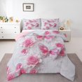thumbnail image 1 of jejeloiu Glitter Butterflies Print King Size Comforter Sets,Pink Floral Flower Bedding Comforter Set,Romance Theme Bedding Set For Children,Microfiber Bedroom Decor Reversible,3pcs, 1 of 7