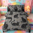 thumbnail image 1 of jejeloiu Glitter Print Black Cat 7pcs Bedding Comforter Set For Kids,Gold Cute Stars Print Queen Bedding Sets For Girls,Reversible, 1 of 7