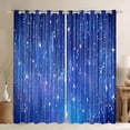 thumbnail image 1 of jejeloiu Glitter Print Striped Blackout Curtains Set of 2 (52x84 Each),Abstract Ombre Window Curtains,Blue Galaxy Starry Night Curtains and Drapes For Boys Kids,Breathable Home Decor, 1 of 6
