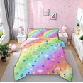 thumbnail image 1 of jejeloiu Glitter Rainbow Full Size Comforter Sets,Multicolor Galaxy Bedding Comforter Set,Girls Colorful Stripes Bedding Sets For Children,Lightweight Bedroom Decor Reversible,3pcs, 1 of 8