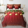 thumbnail image 1 of jejeloiu Gold Christmas Ball Twin Bedding Sets 7-Piece,Merry Xmas Theme Bedding Comforter Set,Sequin Print Sheet Sets For Girls Boys,Breathable Home Decor Reversible, 1 of 8