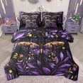 thumbnail image 1 of jejeloiu Gold Purple Moth 7-Piece Twin Bedding Sets,Rustic Plants Leaf Bedding Comforter Set,Modern Aesthetic Art Sheet Sets For Teens,Breathable Home Decor Reversible, 1 of 8