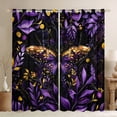 thumbnail image 1 of jejeloiu Gold Purple Moth Black Out Curtains,Rustic Plants Leaf Curtains Pack of 2 (42x63 Each),Modern Aesthetic Art Bedroom Curtains For Teens,Breathable Home Decor, 1 of 6